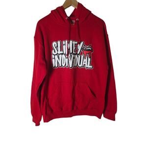 MOZZY E-MOZZY Red Slimey Individual Retro Hip Hop Rap Street Hoodie SZ M